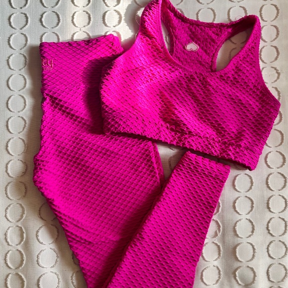 Booty by Brabants Other - Booty By Brabants (BBB) Leggings and Sports Bra Set in Fuschia